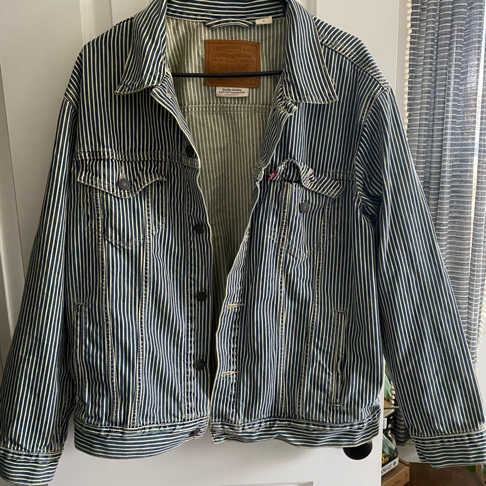 Levi's Blue and White Striped Jacket